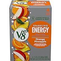 SPARKLING +ENERGY Orange Pineapple Energy Drink, 11.5 fl oz Can (Pack of 4)