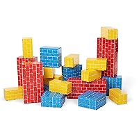 Jumbo Extra-Thick Cardboard Building Blocks - 40 Blocks in 3 Sizes, Cardboard Pretend Brick For Building