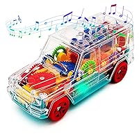 Tipmant Electric Car Toy Electronic Off Road Vehicle Auto Driving, Transparent Gears, Music, Lights, Baby Toddler Kids Birthday Gifts