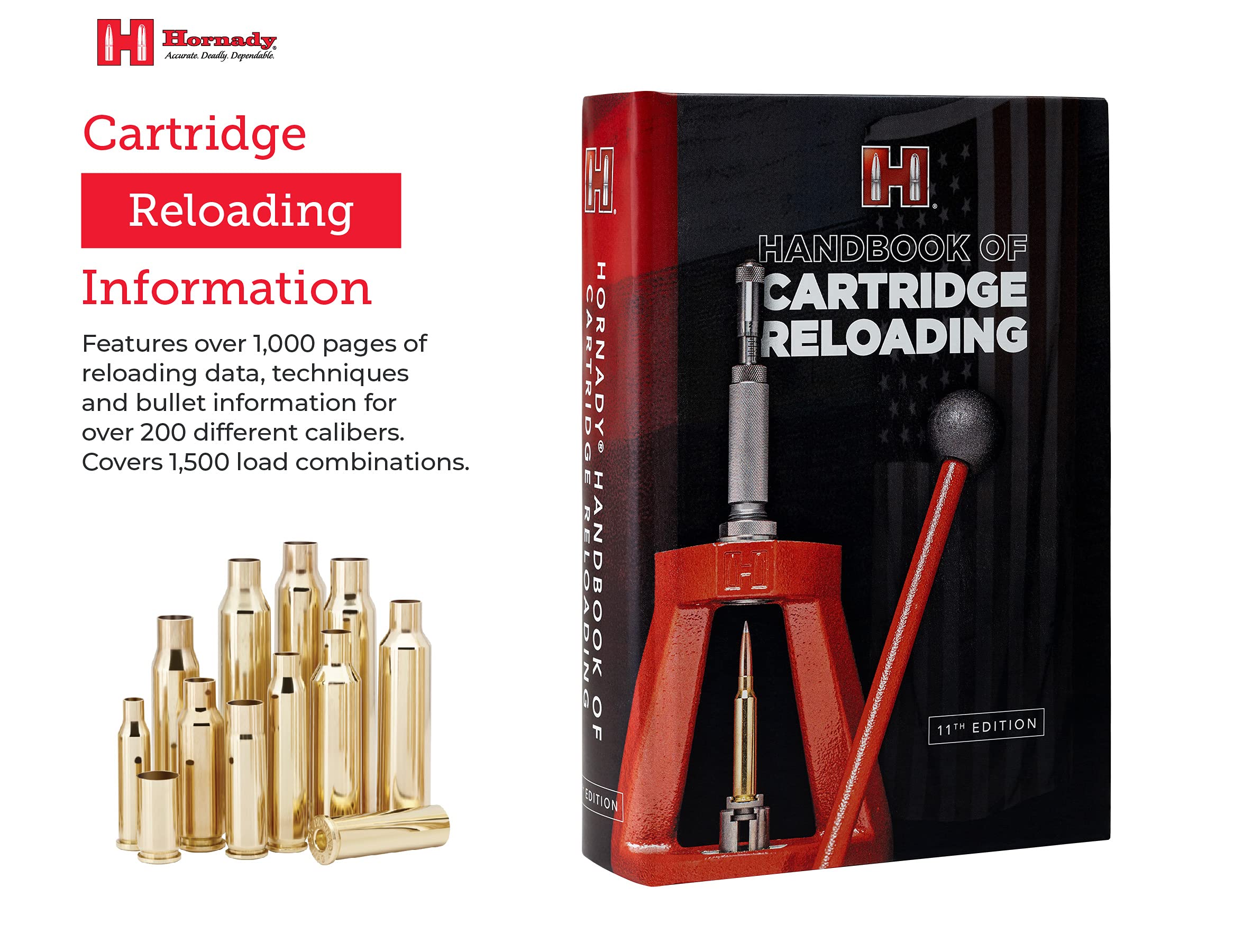Hornady Reloading Manual - 11th Edition Handbook of Cartridge Reloading (2021), Features 1,000 Pages of Reloading Data, Techniques and Bullet Information - All Skill Levels, Hard Cover