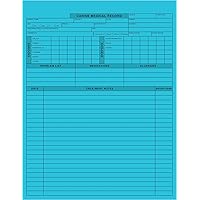 Tabbies Veterinary Canine Medical Record Form, Blue, 2-Sided, Heavy 100lb Stock, 8-1/2