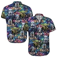 War Space Ship Button Shirt, Star Movie Hawaiian Shirt, Summer Short Sleeve Shirt, Birthday Gifts