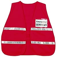 611ICV204 ICV204 Incident Command Polyester/Cotton Safety Vest with 1-Inch White Reflective Stripe, Red