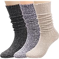 ANCHOVY Women's Socks Winter Wool Casual Crew Socks Thick Knit Warm Cozy Cotton Slouch Boots Socks Gifts,Size5-9,#C1019