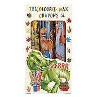 12175 Dino World Mini Dino - Tricolour Wax Painter Set for Children, 3 Multicoloured Wax Crayons for Twisting and Painting