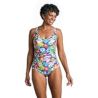 Women's Standard Side Shirred Girl Leg One Piece Swimsuit