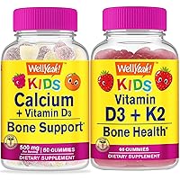 Calcium + Vitamin D3 Kids + Vitamin D3+K2 Kids, Gummies Bundle - Great Tasting, Vitamin Supplement, Gluten Free, GMO Free, Chewable Gummy
