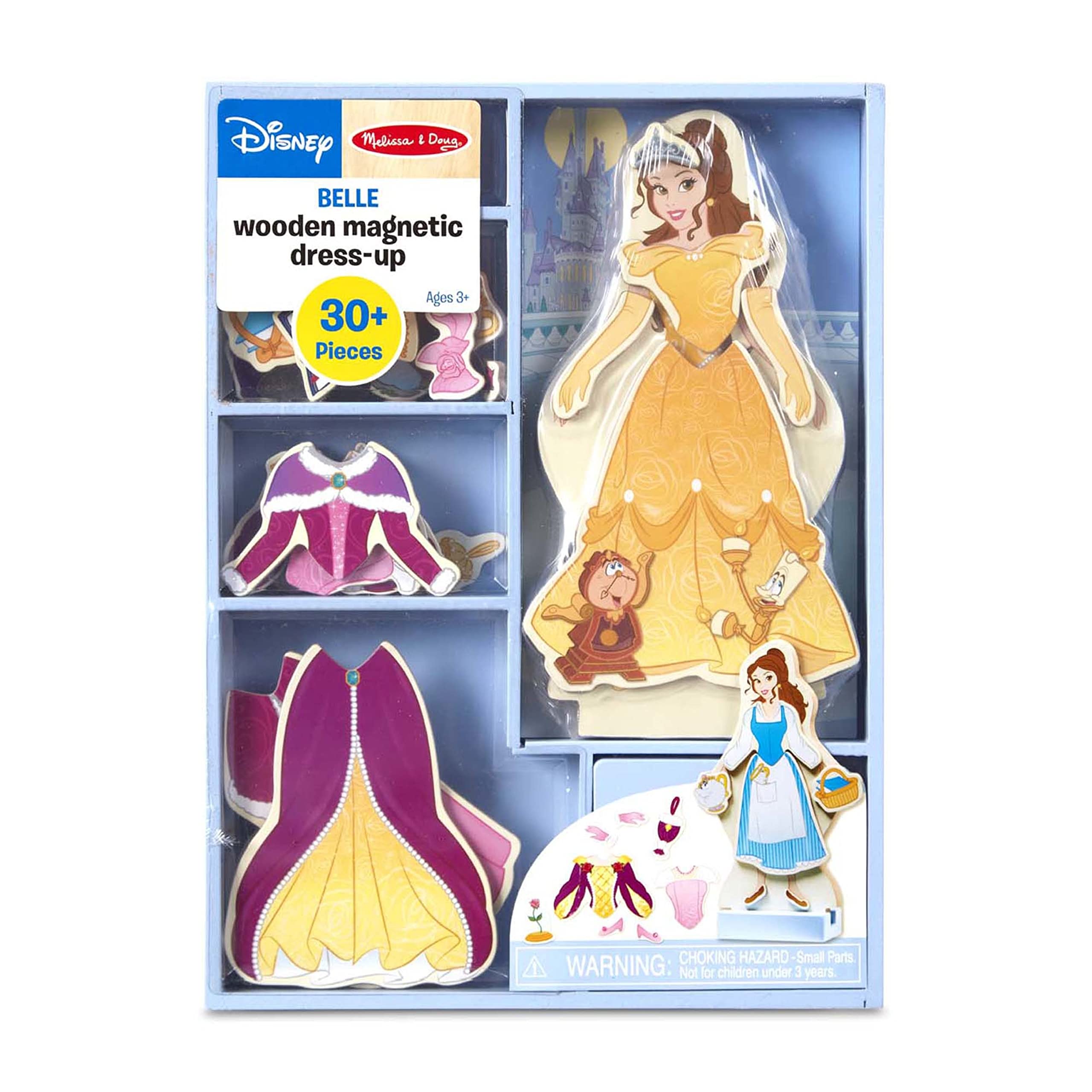 Melissa & Doug Disney Belle Magnetic Dress-Up Wooden Doll Pretend Play Set (30+ pcs)