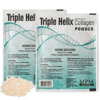 Triple Helix Collagen Powder by MPM Medical - 1g Wound Dressing Pouches - 2 Pack Includes Total (2) Wound Dressing Pouches
