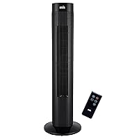 Black Oscillating Tower Fan with Remote Control 3-Speed 3-Wind Mode, 30-Inch Ideal for Small Rooms. 2 Year Warranty