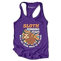 Vintage Retro Sloth Running Team We'll Get There Funny Lazy Sloth T-Shirt