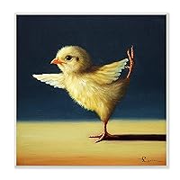 Stupell Industries Yoga Chicks Funny Animal Painting King Dancer Pose, Design by Lucia Heffernan Wall Plaque, 12 x 12, Yellow
