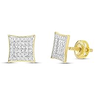 Mens Ladies 14K Gold Over Silver Lab Diamond Earrings Screw Back Studs Iced Out aretes para hombre - Men's Earrings, Screw Back, Men's Jewelry, Hip hop Earring