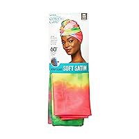 KISS COLORS & CARE Soft Satin Wrap Scarf - Tie Dye, Fashionable Multi-Purpose, Premium Hair Scarf for Minimizing Frizz, Chic & Comfortable, Preventing Breakage & Securing a Variety of Hair Styles