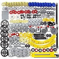 Habow 233pcs Technic-Parts Technic-Gears Axle-Pin-Connector Compatible with Lego-Technic Technic Cam Worm Cogs Gears Steering Parts Differential Engine Kit. MOC Pieces for Replacement Pieces.