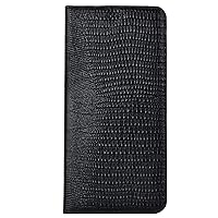 Genuine Leather Case for Samsung Galaxy S22/S22 plus/S22 Ultra Wallet Folio Case Magnetic Flip Card Slots Kickstand Lizard Texture Cover (Black,s22 Plus 6.6'')