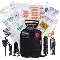 250 Emergency Kit Survival Kit First Aid Kit Tactical MOLLE Pouch for Outdoor Activities Military Airsoft MilSim Gift Ideas Home Office Car Camping Hunting Hiking Disaster Adventures