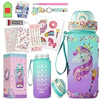 Decorate Your Own Water Bottle Kits for Girls Age 4-12, Unicorn Themed Painting Crafts, Birthday Gifts for Girls, Fun DIY Arts and Crafts Kits Unicorn Gifts for Kids