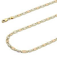 14K Gold Diamond Cut Star & Rail Valentine Fancy Chains (Select Options)