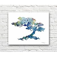 Bonsai Tree Abstract Watercolor Art Print By Artist DJ Rogers