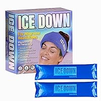 Migraine Ice Head Wrap, Cold Therapy Wrap with 4 Reusable Ice Packs, Compress for Headaches, 27