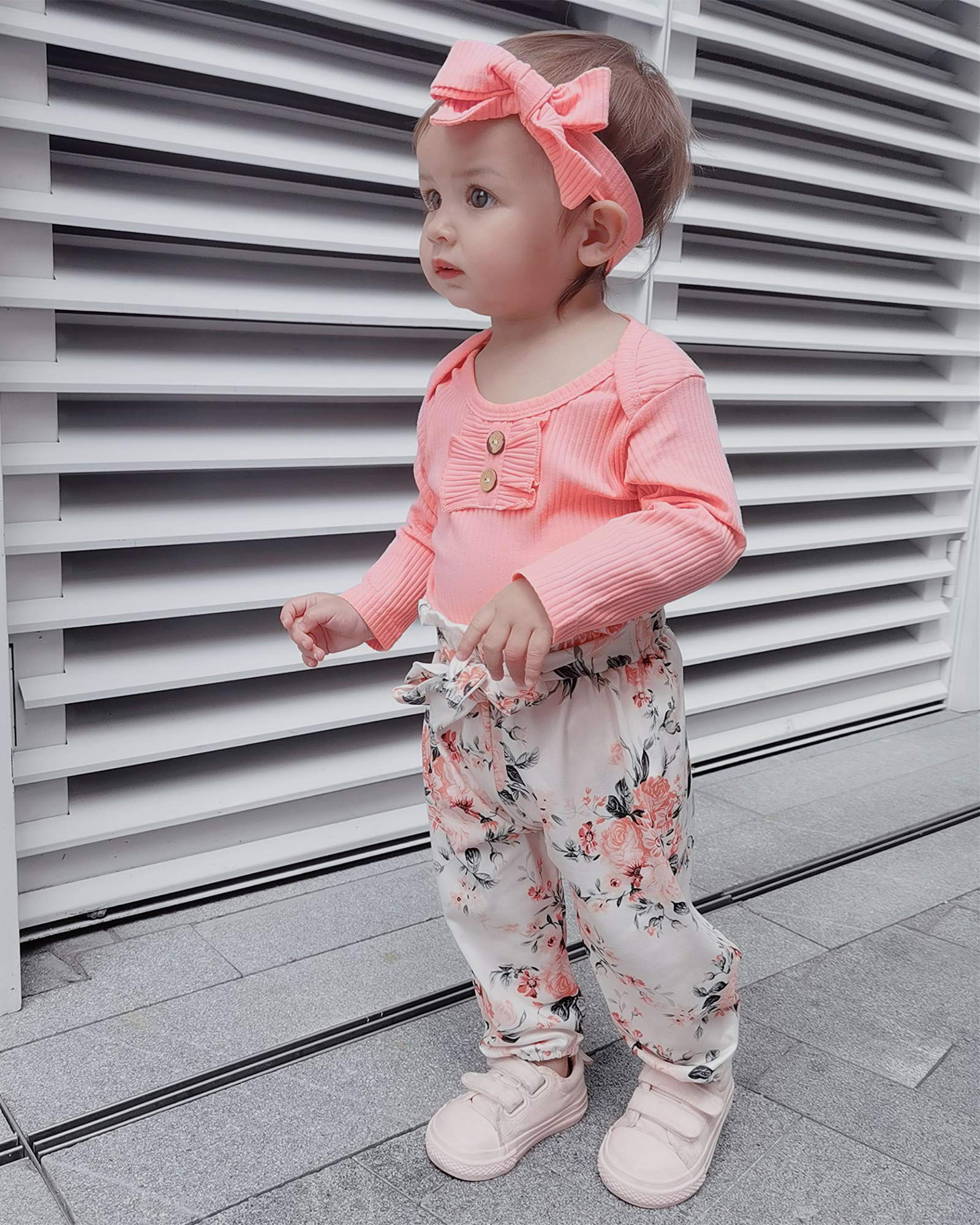 Newborn Infant Baby Girl Clothes Romper Pants Set Floral Outfits Cotton Baby Clothes for Girls