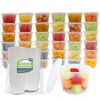 Freshware Food Storage Containers [240 Set] 16 oz Plastic Deli Containers with Lids, Slime, Soup, Meal Prep Containers | BPA Free | Stackable | Leakproof | Microwave/Dishwasher/Freezer Safe