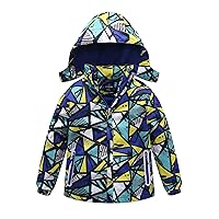 Girls Boys Waterproof Fleece Lining Jacket Hood Windproof Rain Coat