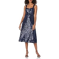 Anne Klein Women's Scooped Neck Sequin Midi Dress