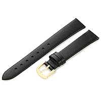 Hadley-Roma Women's 14mm Leather Watch Strap, Color:Black (Model: LSL702RA 140)