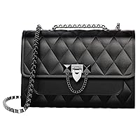 Intrbleu Small Purses and Handbags for Women, Quilted Shoulder Bags Faux Leather Crossbody Bags for Women with Metal Strap