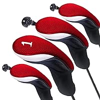 FINGER TEN Golf Club Head Covers Woods Driver Fairway Hybrid 3/4/5 Set, Headcovers Men 1 3 5 7 X Interchangeable Number Tag, Fit All Wood Clubs