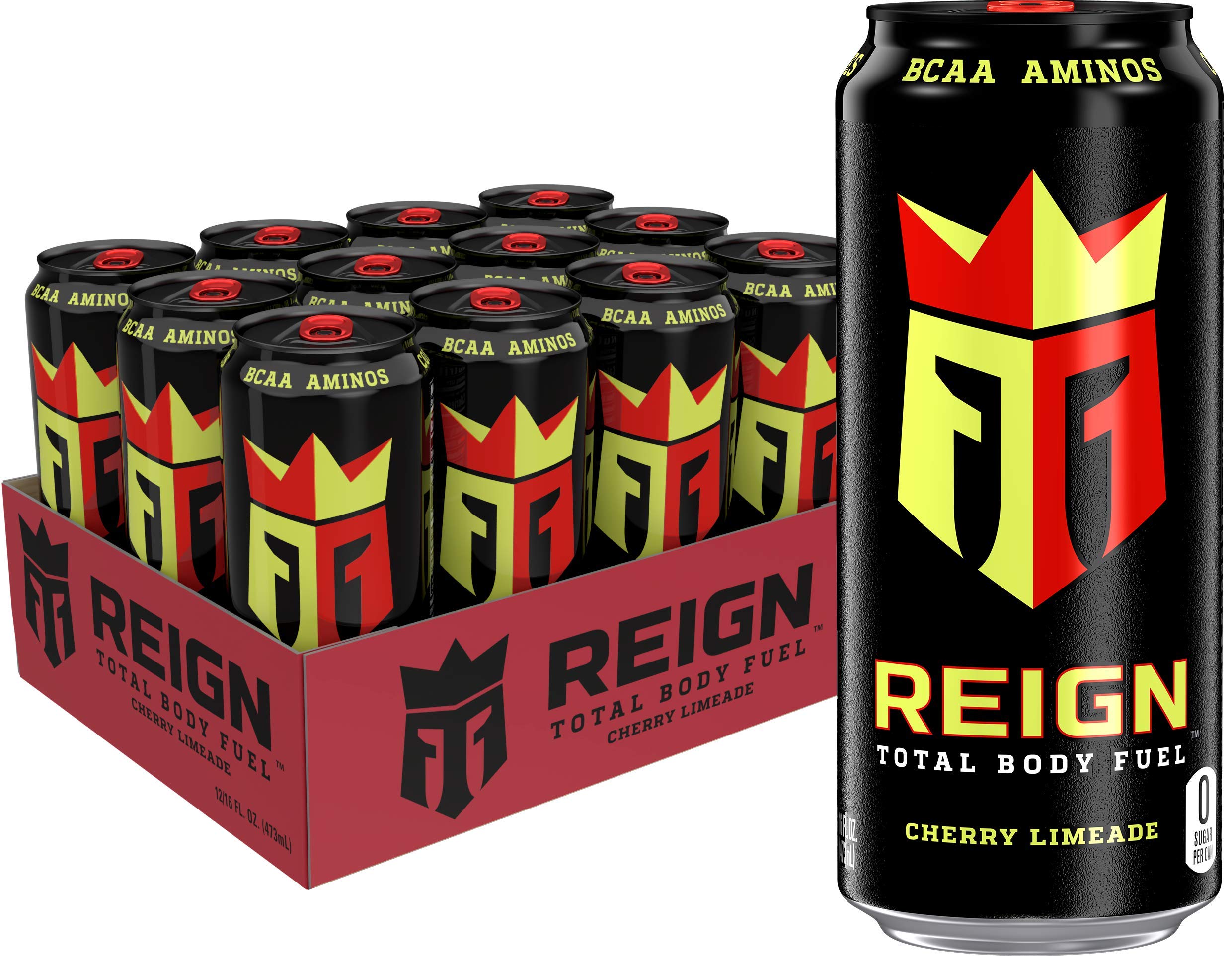 Reign Total Body Fuel, Cherry Limeade, Fitness & Performance Drink, 16 Fl Oz (Pack of 12)