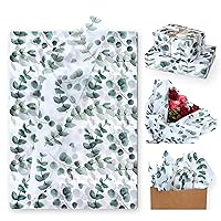 35 Sheets Eucalyptus Tissue Paper Gift Wrap, Green Tissue Paper, Greenery Botanical Tissue Paper for Gift Bags, Weeding, Shower, Jungle Party, Crafts, Holiday Decoration (19.7x13.7 Inch)