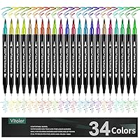 ZSCM 32 Colors Dual Tip Brush Pens Art Markers Set, Artist Fine and Brush Tip  Colored Pens, for Kids Adult Coloring Books Christmas Cards Drawing, Note  taking Lettering Calligraphy Bullet Journaling 