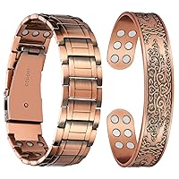 Pure Copper Bracelets for Women Men, Magnetic Bracelets with Sizing Tool