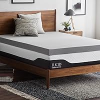 Lucid 4 Inch Mattress Topper Queen – Memory Foam – Bamboo Charcoal Infusion – Cooling Ventilation – Hypoallergenic – CertiPur Certified Foam