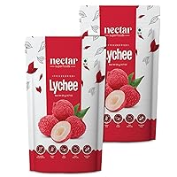 Nectar Superfoods Freeze Dried Lychee | 0.7 Oz (20gram) Pouch | Vegan & Gluten Free Fruit Snack | Indian Fruit | (PACK OF 2)
