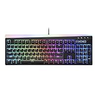 i-rocks K71M RGB Mechanical Gaming Keyboard with Media Control Knob, 107 Keys w/Full NKRO, PBT Keycaps, Multimedia Hotkeys, Detachable USB-C Cable and Onboard Storage, Outemu Switches (Brown), Black
