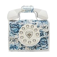 Betsey Johnson Toile Pearl Phone Handbag, Blue and White Floral