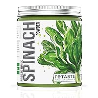 RETASTE Spinach Powder, Freeze Dried Greens Superfood - Only One Ingredient, No Additives, 100% Pure and Raw Natural Fiber, Unprocessed Whole Vegetable