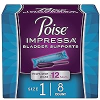 Poise Impressa Incontinence Bladder Support for Women, Bladder Control, Size 1, 8 Count (Packaging May Vary)