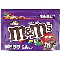 M&M'S Dark Chocolate Candy, Sharing Size, 9.4 oz Resealable Candy Bag (Packaging may vary)
