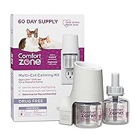 Comfort Zone Multi-Cat Pheromone Diffuser: 60 Day Starter Kit (1 Diffuser & 2 Refills)