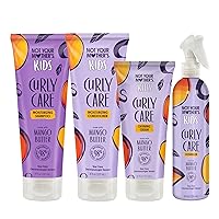 Not Your Mother's Kids Curly Care Shampoo, Conditioner, Curl Defining Cream, and Detangler Spray (4-Pack) - Hair Products for Kids - Tear-Free Formula - For All Curl Types