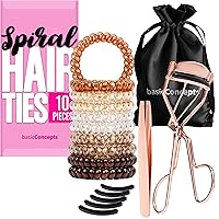 Rose Gold Eyelash Curler and Spiral Hair Tie Bundle