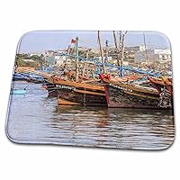 3dRose Fishing fleet. Phan Thiet harbor. Bhin Thuan Province.... - Dish Drying Mats (ddm-209976-1)