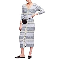 Free People Womens Cozy Up Knit V-Neck Midi Dress