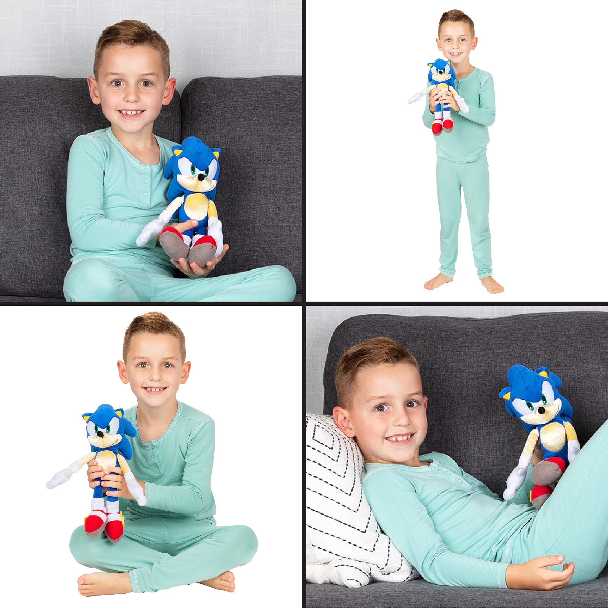 Franco Sonic The Hedgehog Anime Kids Bedding Twin/Full Comforter with Twin Sheet Set and Cuddle Pillow, 5 Piece Bedroom Set (Official Sega Licensed Product)