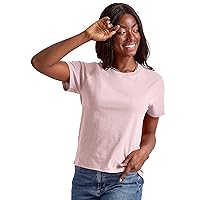 Hanes Womens Essentials Classic Fit Cotton T-Shirt, M, Pale Pink